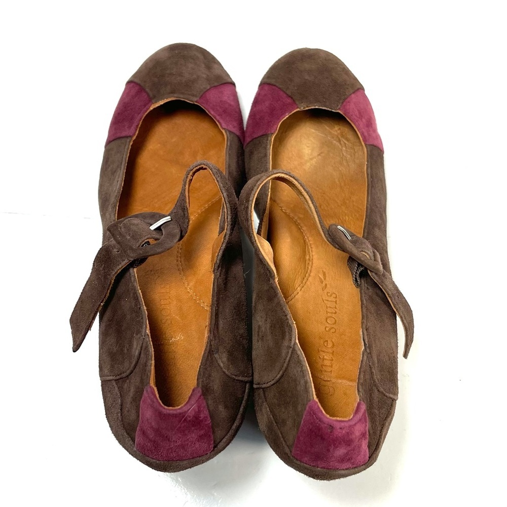 Gentle Souls Women’s Platform Mary Jane Wedge Shoes Brown/Red Suede Size 10M - Picture 9 of 12